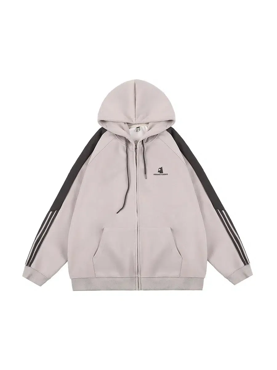 Stripe Detail Hooded Sweatshirt