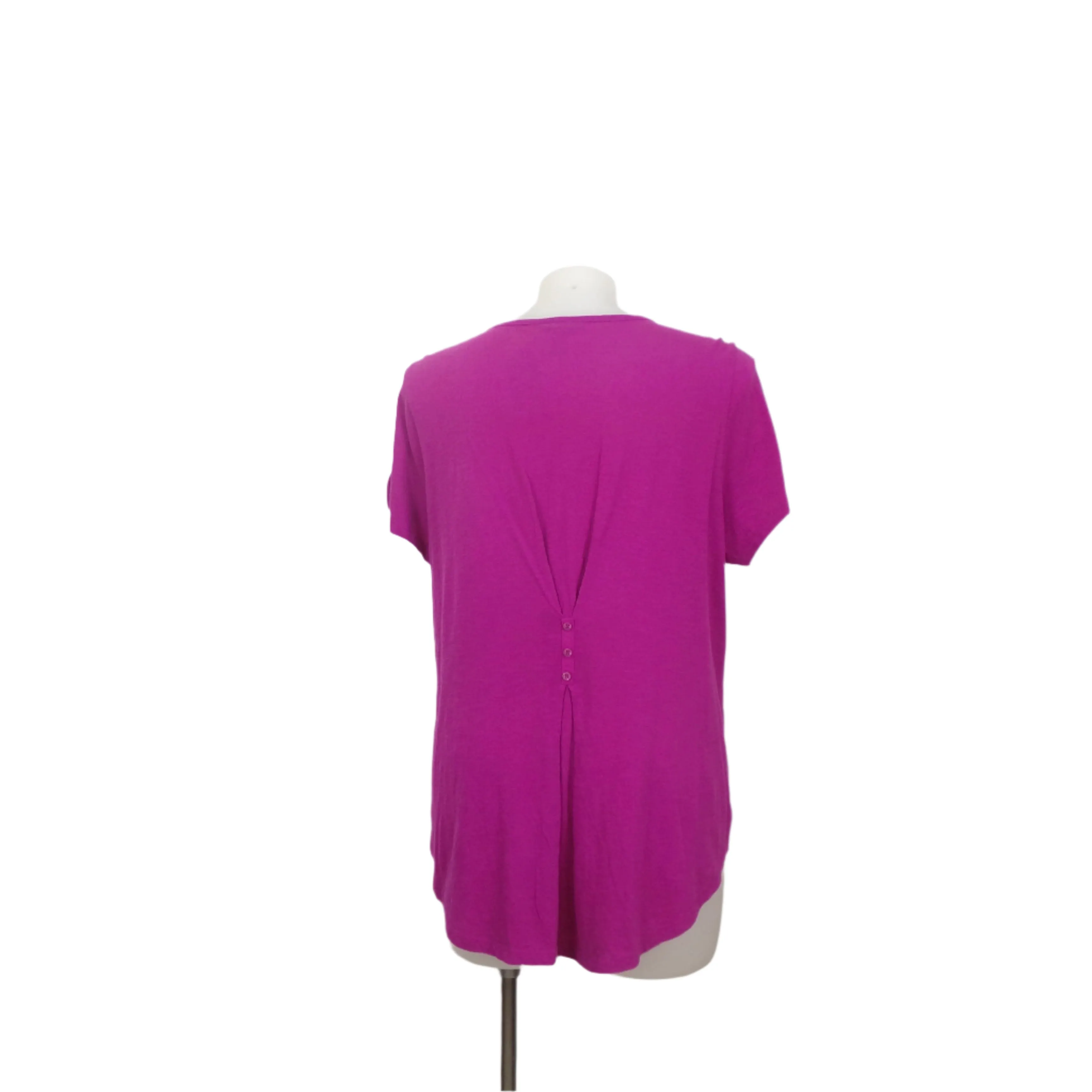 Style & Co Magenta Embroidered Top Size 18