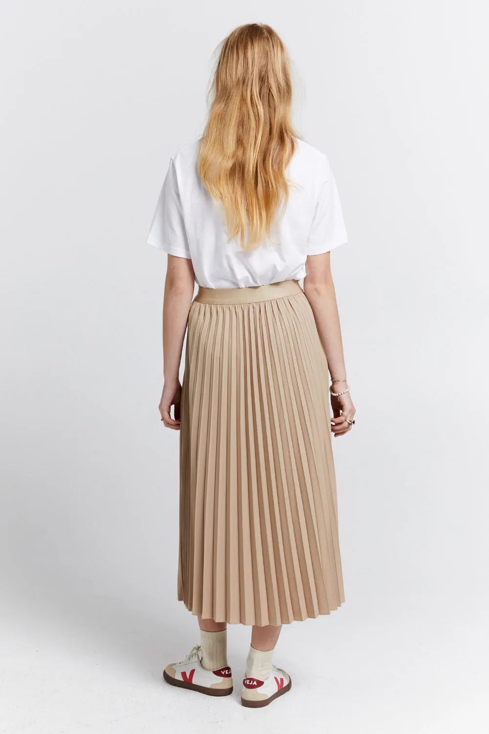 Sunray Pleated Skirt Champagne
