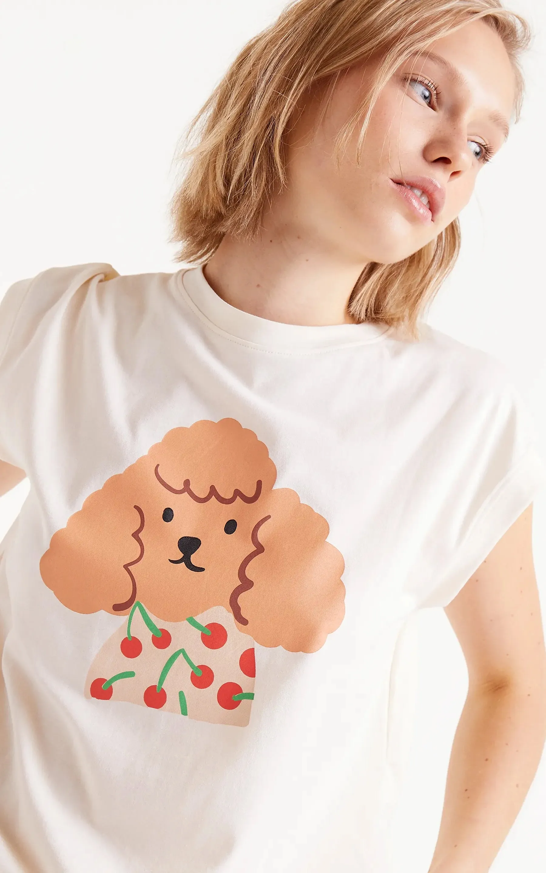 T-shirt With Cherry Dog Print
