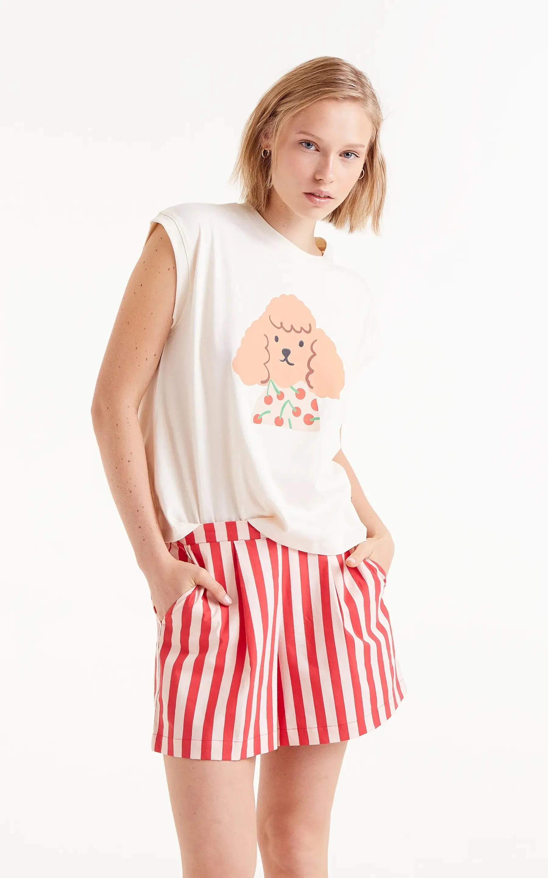 T-shirt With Cherry Dog Print