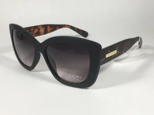 Tahari Large Cat Eye Sunglasses Matte Black And Tortoise Frame Gray Gradient Lens TH558 OXTS