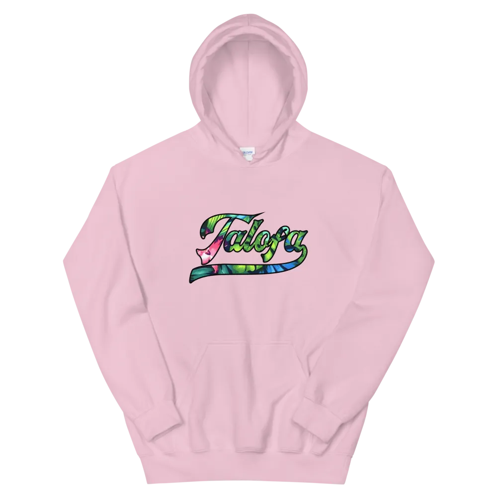 Talofa Script ~ Floral with Black Border *ADULT HOODIE*