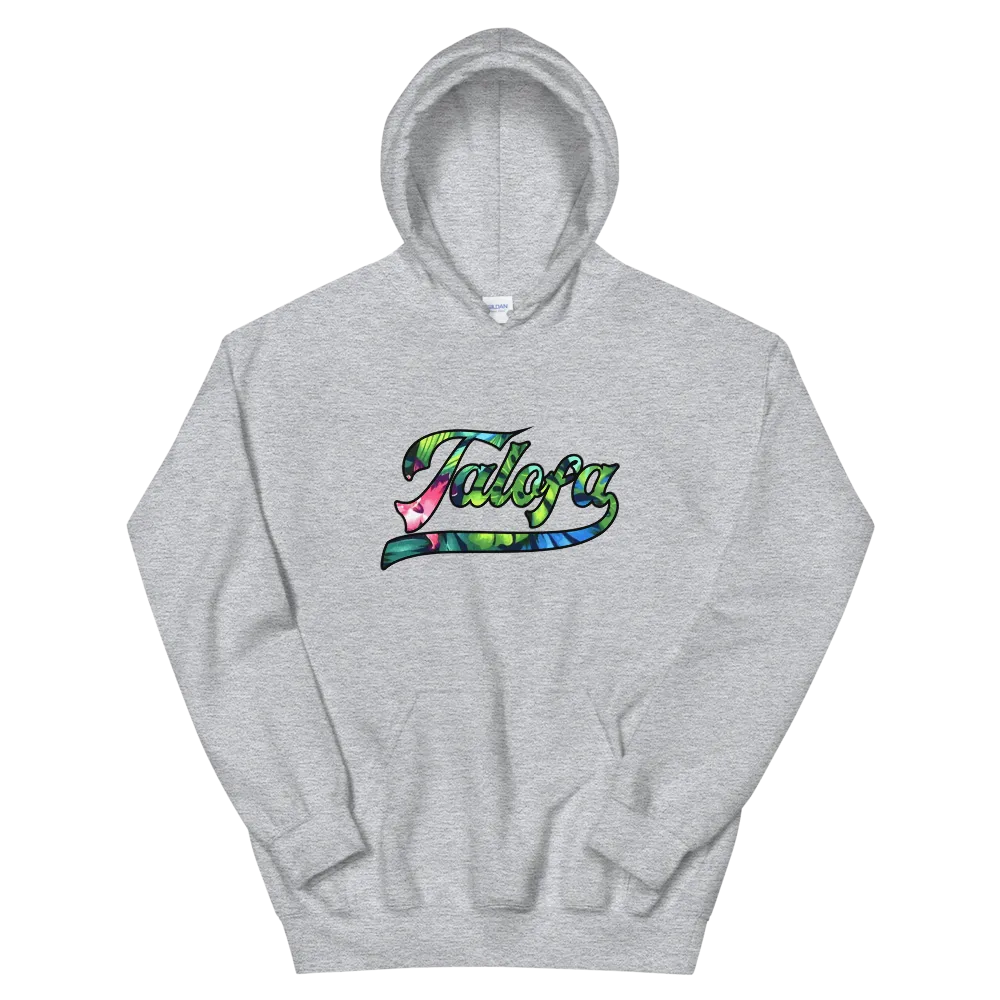 Talofa Script ~ Floral with Black Border *ADULT HOODIE*