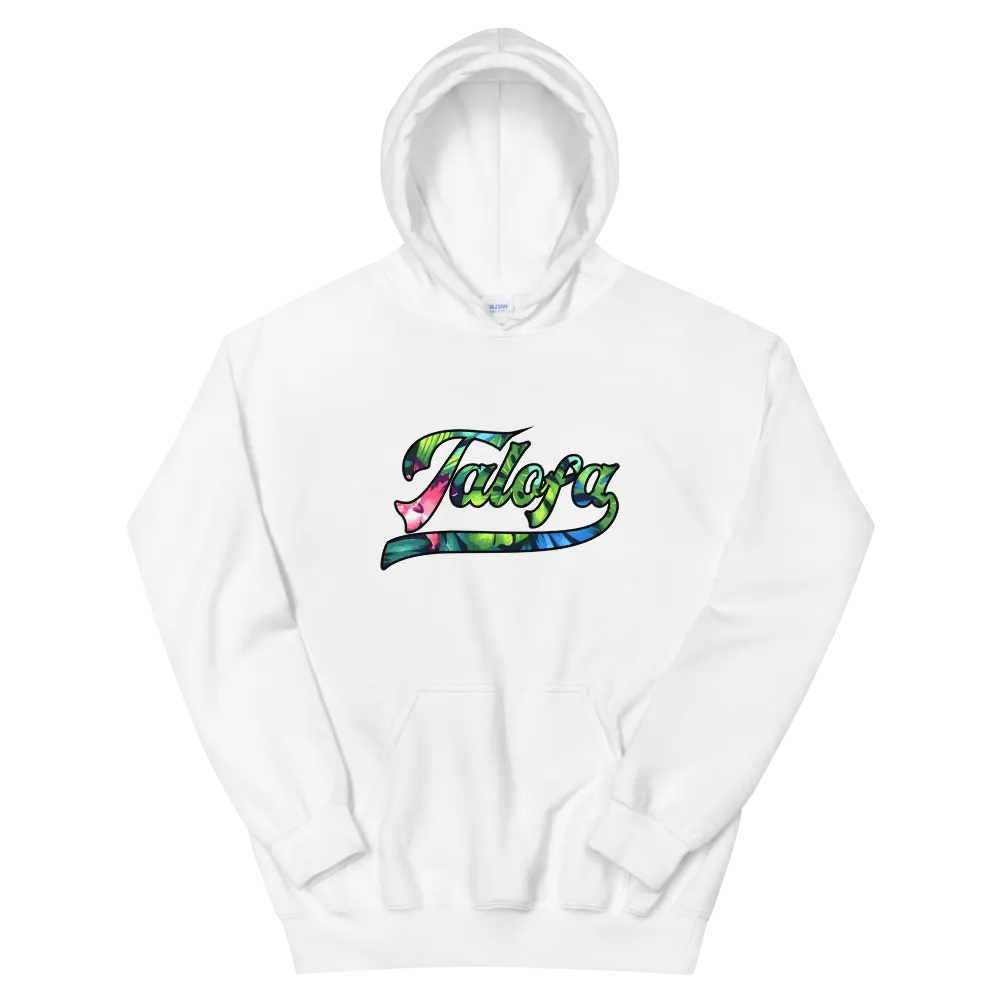 Talofa Script ~ Floral with Black Border *ADULT HOODIE*