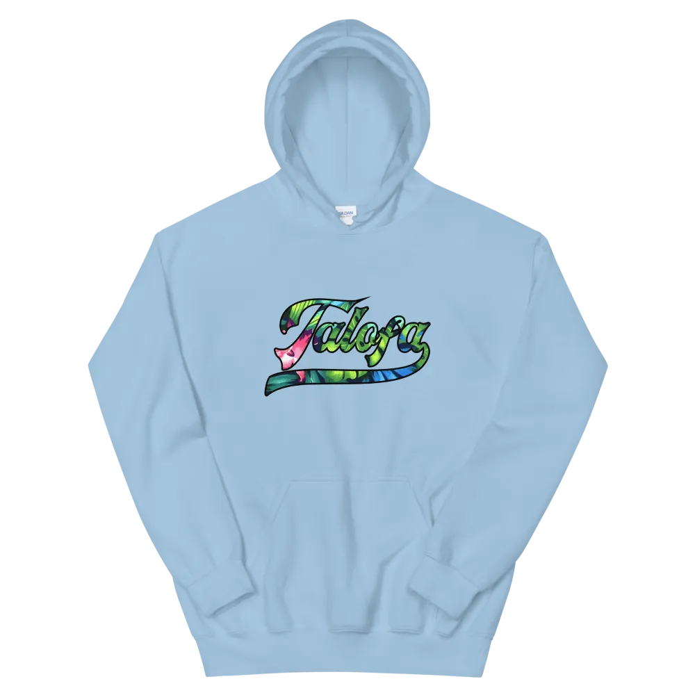 Talofa Script ~ Floral with Black Border *ADULT HOODIE*