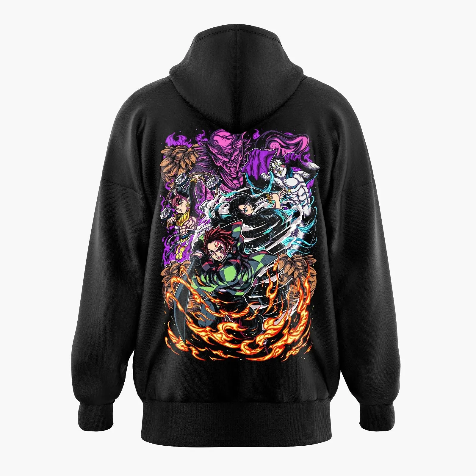 Tanjiro vs Swordsmith village demons Demon Slayer Oversized Hoodie