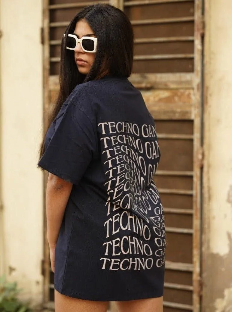 Techno Gang (Reflective) : Burger Bae Oversized  Tee For Men and Women
