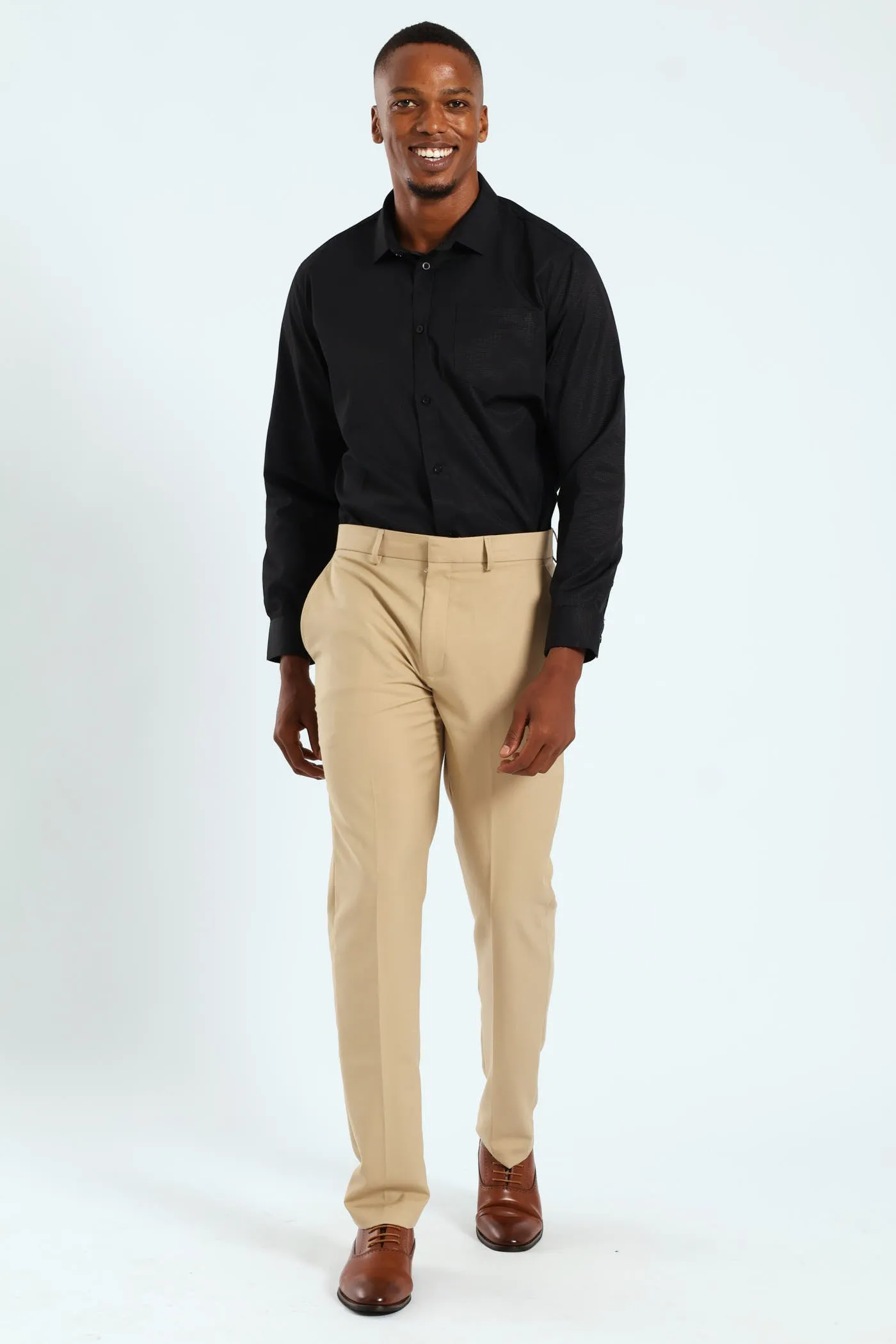 Textured Long Sleeve Shirt - Black