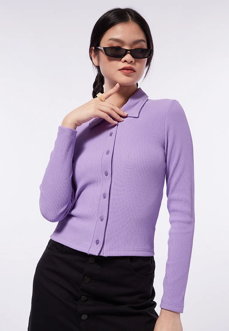 Textured Long Sleeve Top