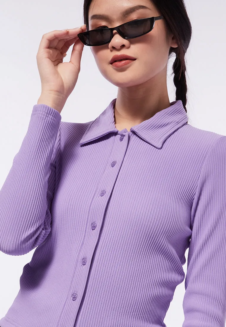 Textured Long Sleeve Top