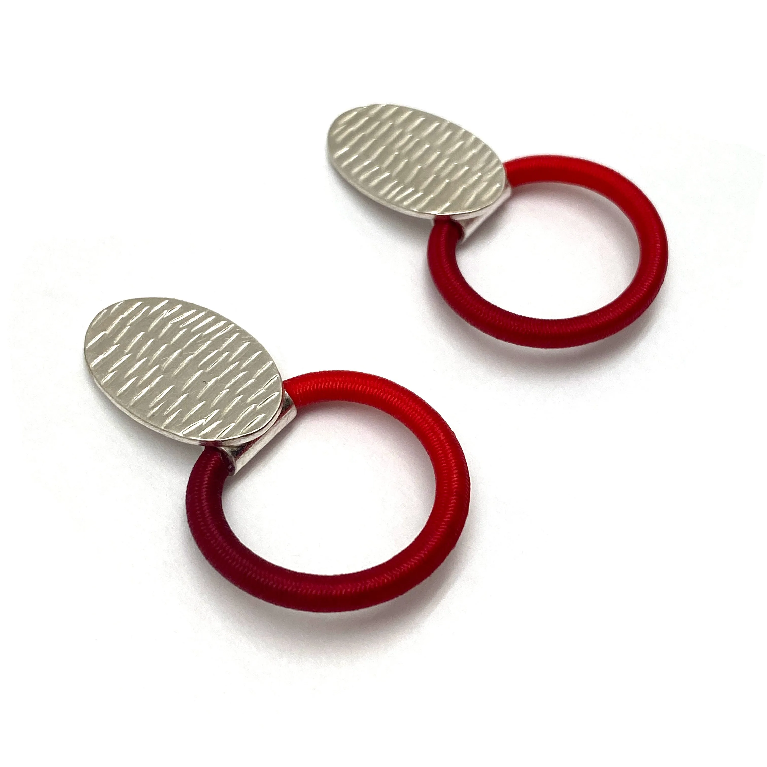 Textured Red Stud Earrings