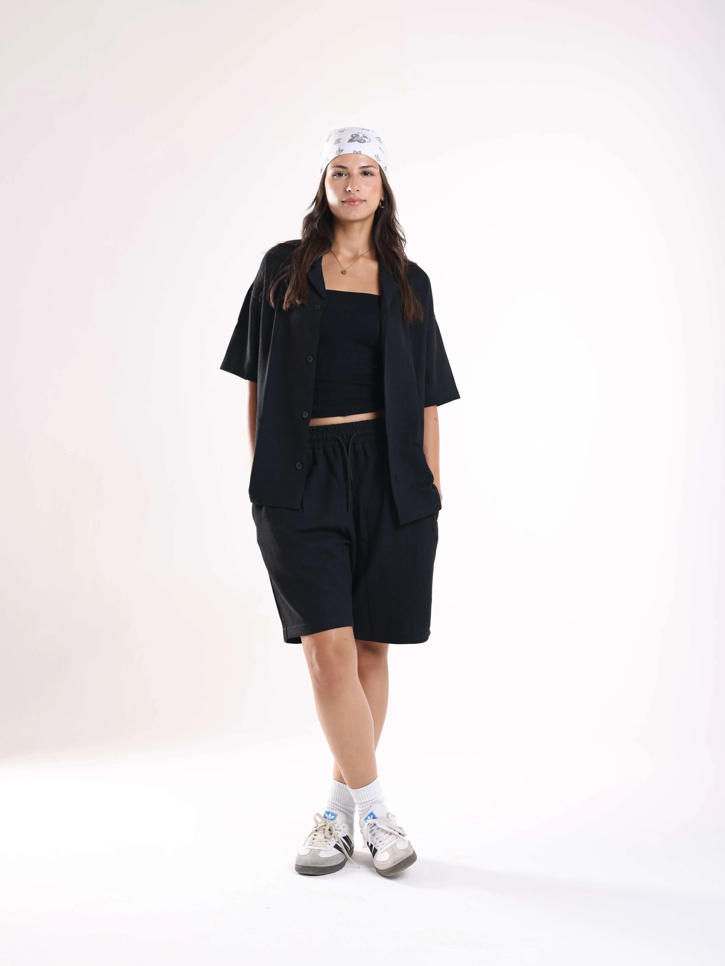 TEXTURED SHIRT - BLACK