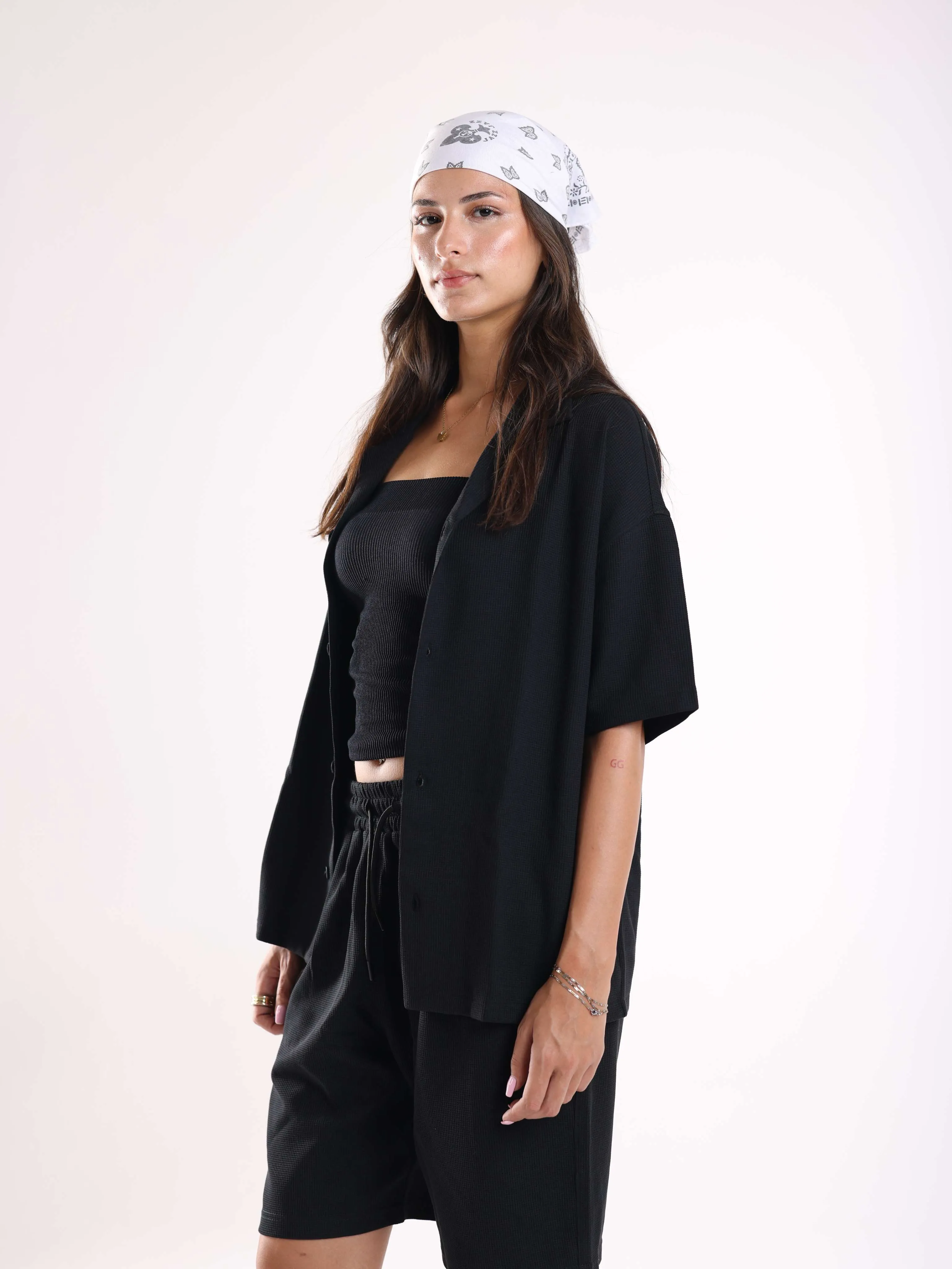 TEXTURED SHIRT - BLACK