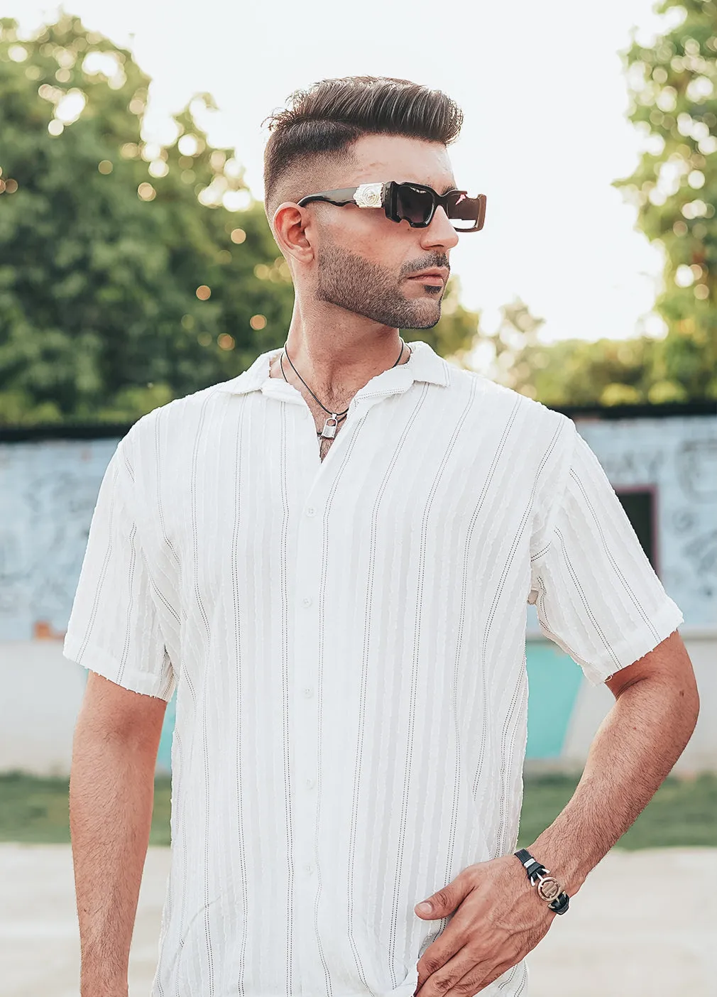 Textured Shirt- White