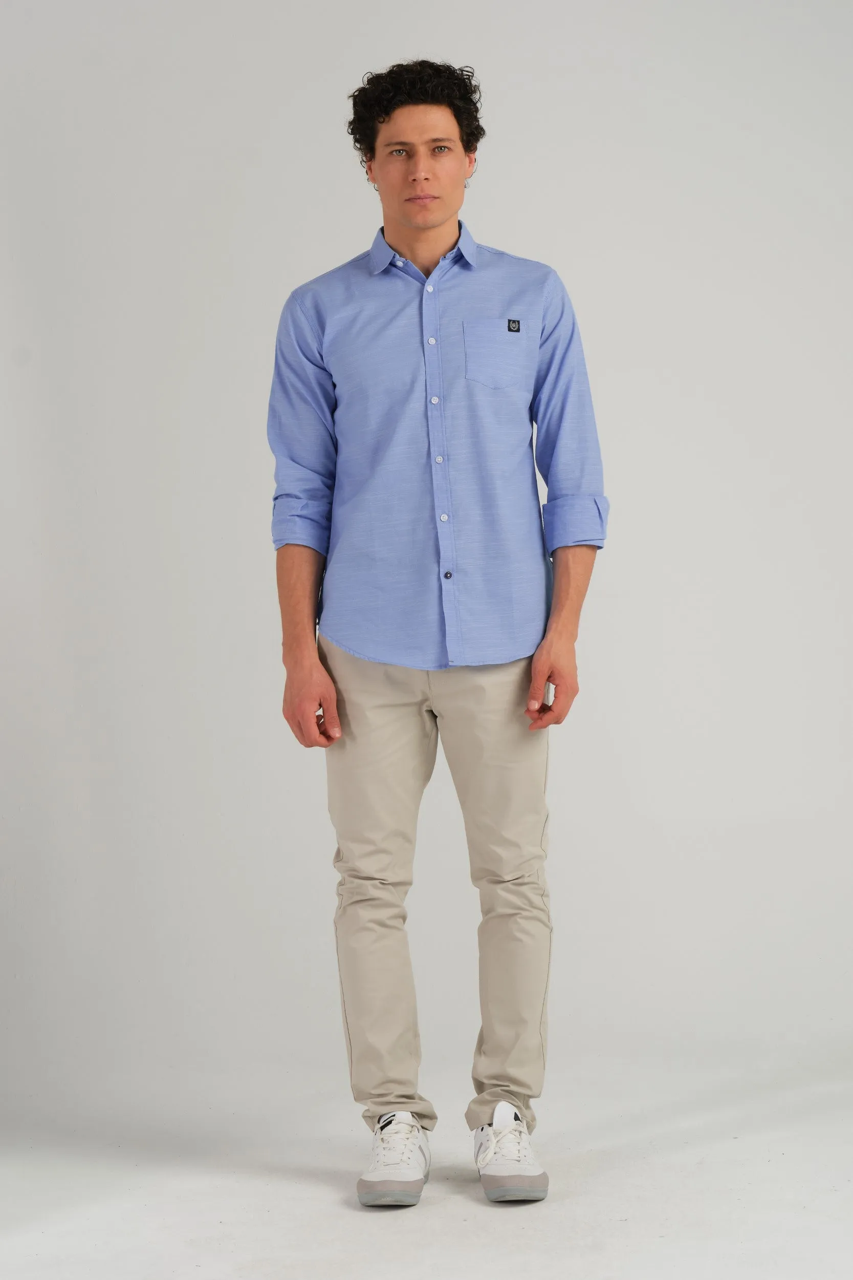 TEXTURED SLIM FIT WOVEN SHIRT