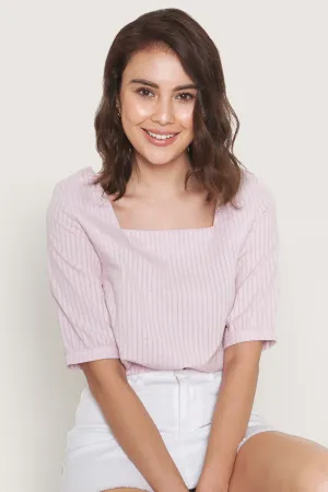 Textured  Square Neck Top