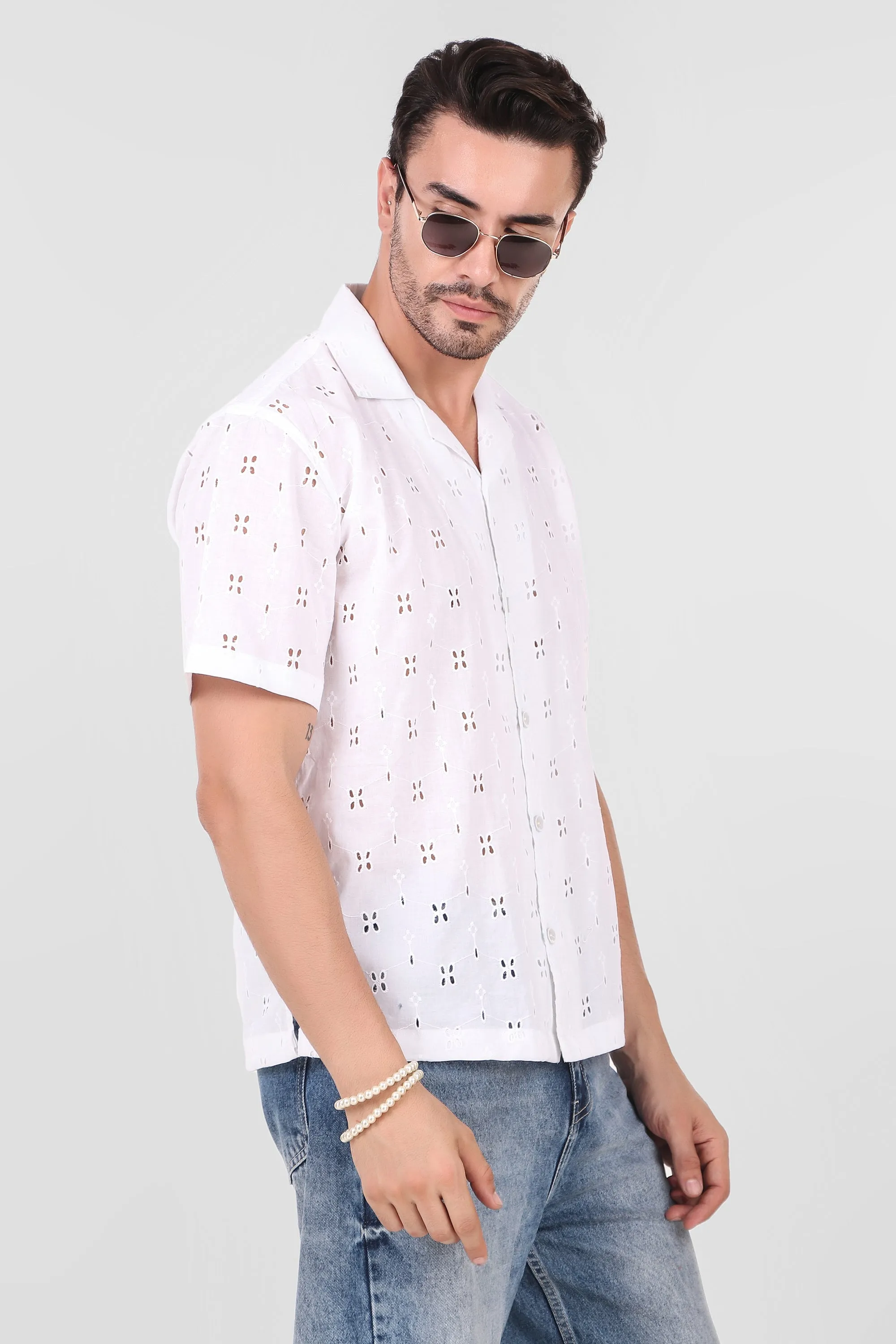 Textured White Shirt
