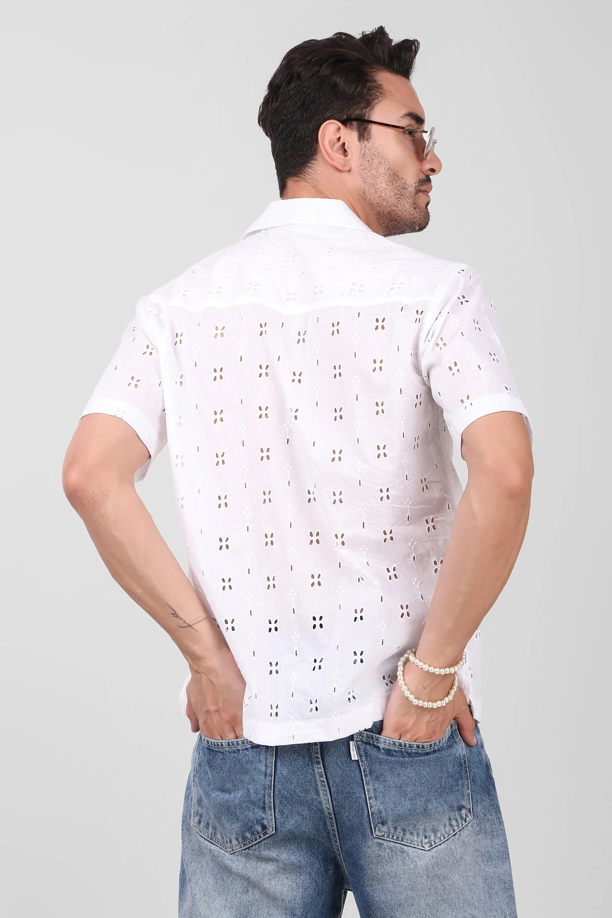 Textured White Shirt