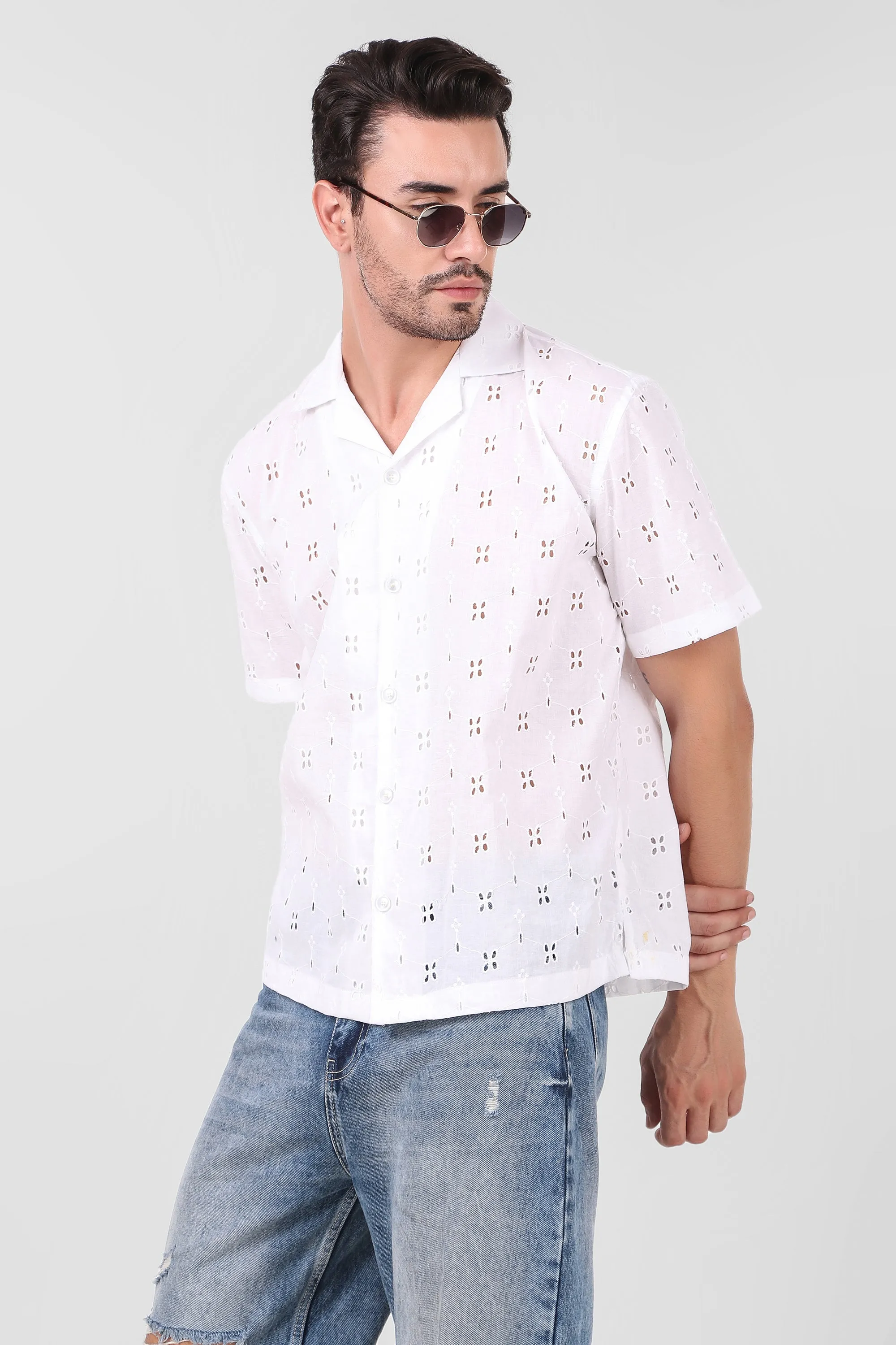 Textured White Shirt