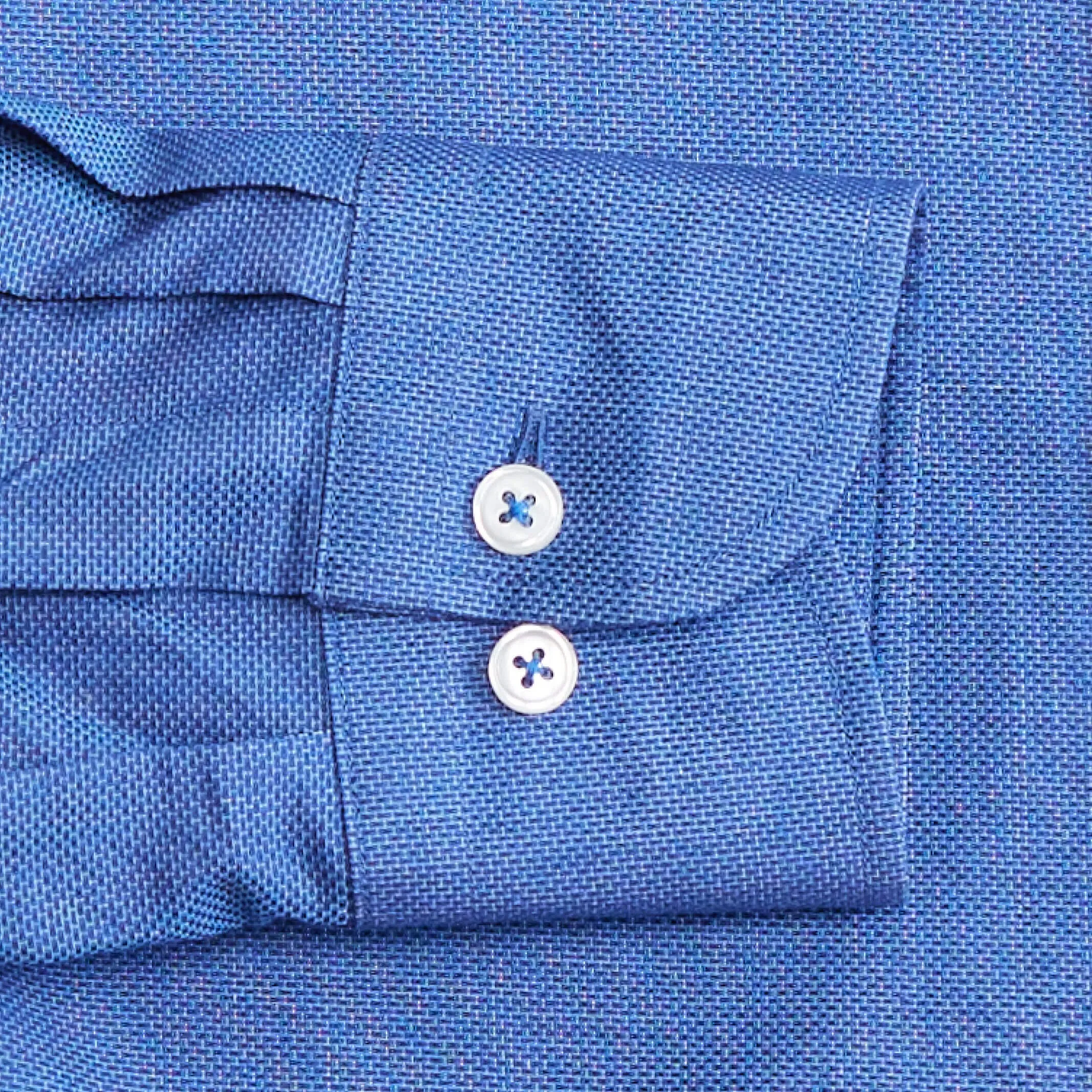 The Royal Blue Caven Textured Weave Custom Shirt
