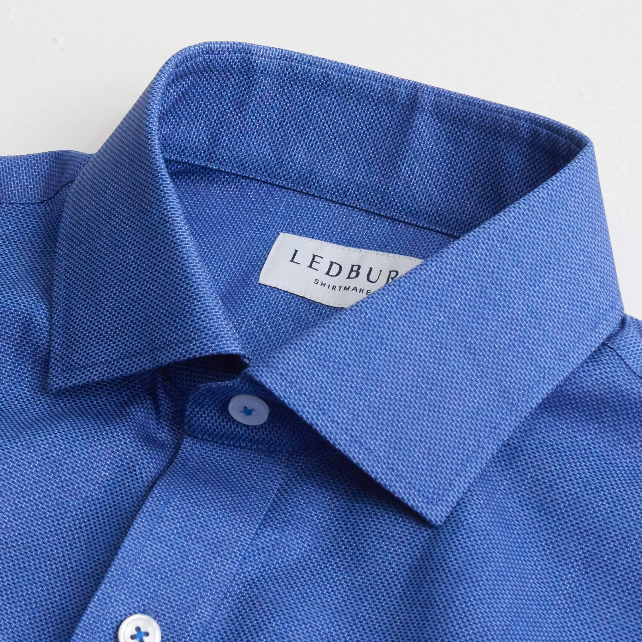 The Royal Blue Caven Textured Weave Custom Shirt