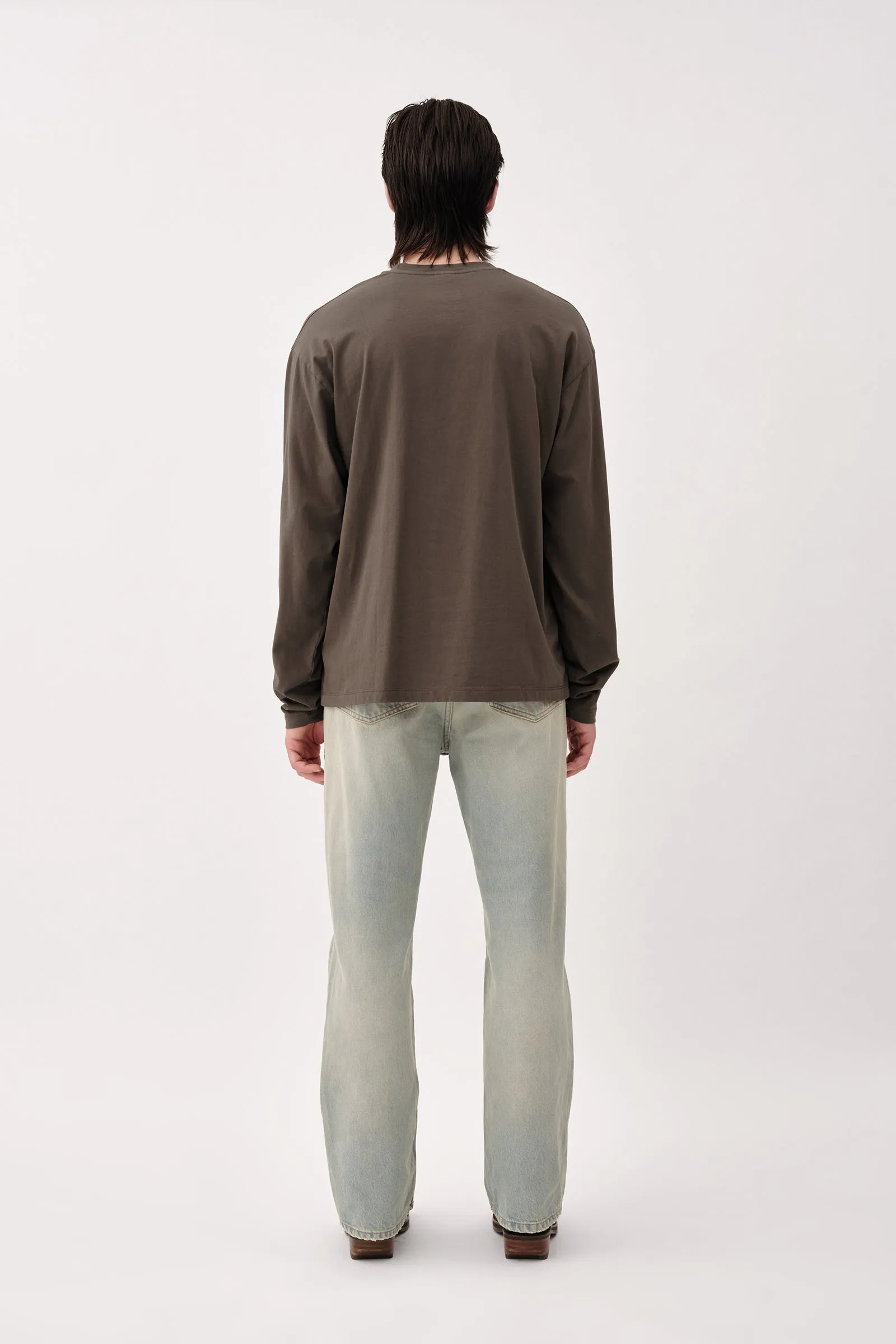 The Staff Tee LS Embroidery M - Black Olive