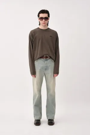 The Staff Tee LS Embroidery M - Black Olive