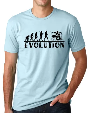 Think Out Loud Apparel Drummer Evolution Funny T-Shirt Musician Drums Humor Tee