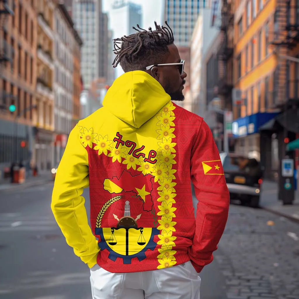 Tigray Ethiopia Hoodie Tigray Seal With Flag Map - African Pattern LT15