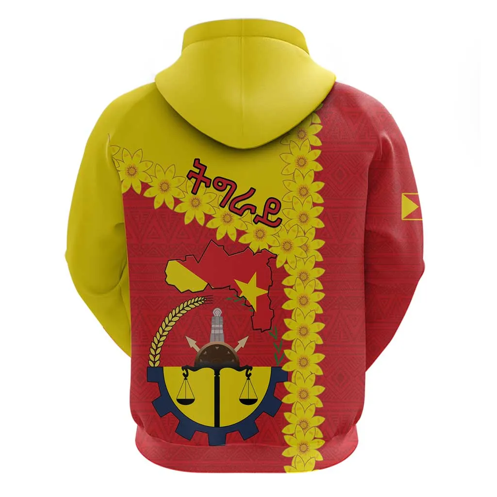 Tigray Ethiopia Hoodie Tigray Seal With Flag Map - African Pattern LT15