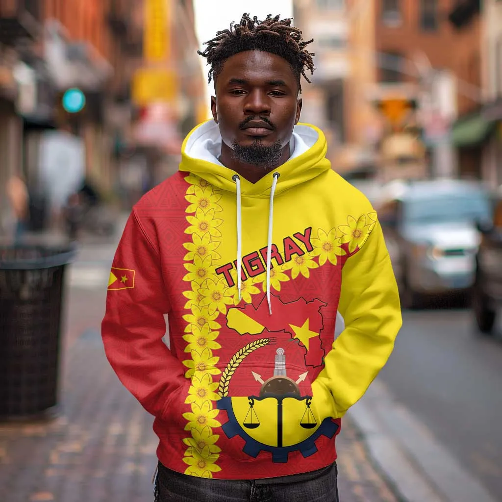 Tigray Ethiopia Hoodie Tigray Seal With Flag Map - African Pattern LT15
