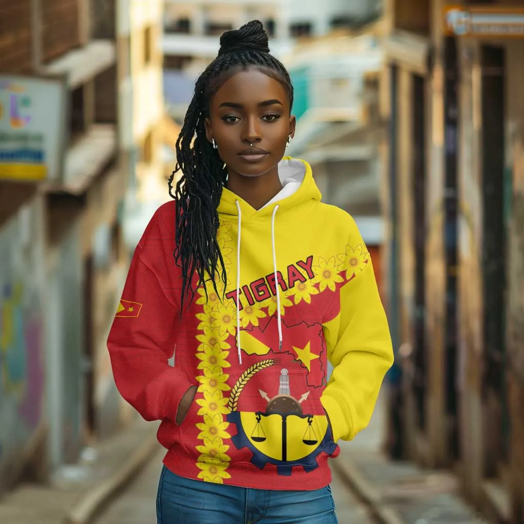 Tigray Ethiopia Hoodie Tigray Seal With Flag Map - African Pattern LT15