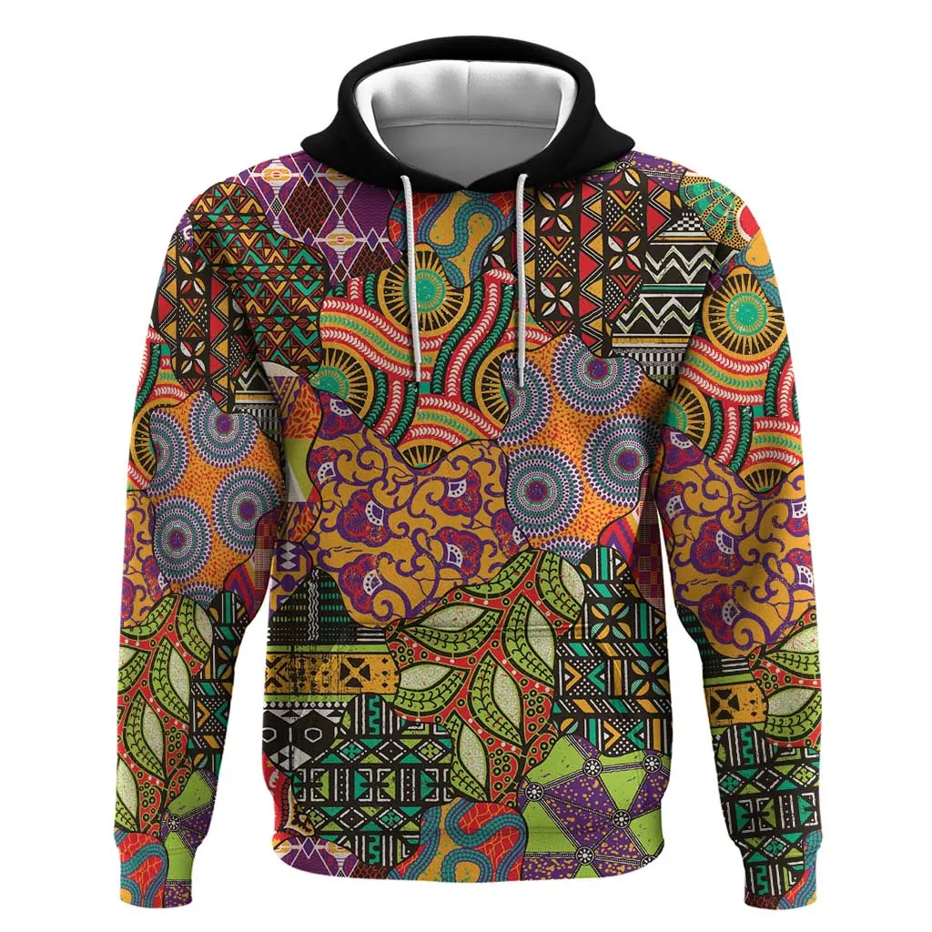 Traditional Ethnic African Vintage Motifs Zip Hoodie LT9