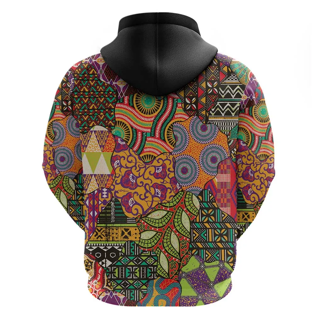 Traditional Ethnic African Vintage Motifs Zip Hoodie LT9