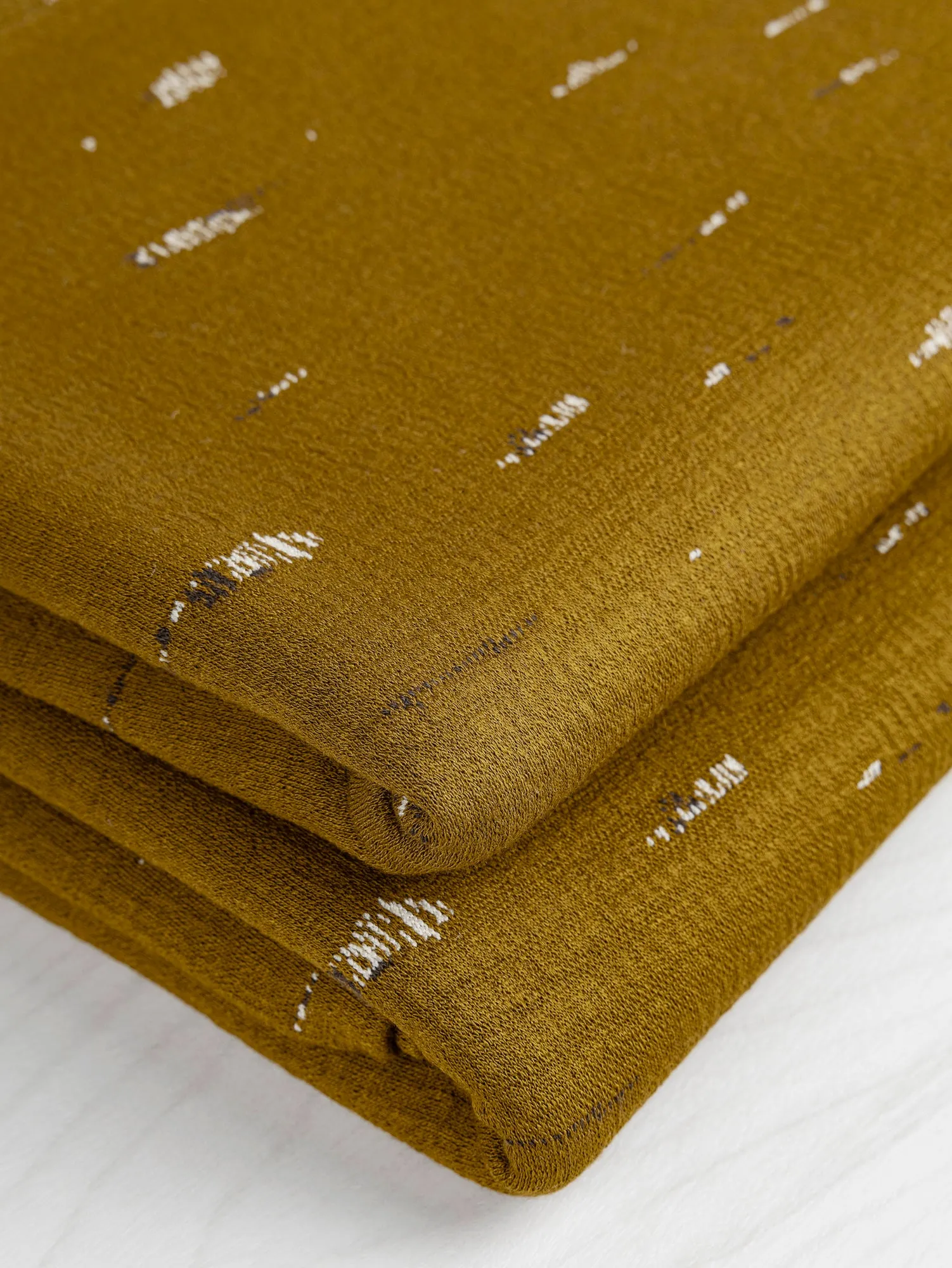 Tree Bark Jacquard Knit Deadstock - Cumin - Swatch