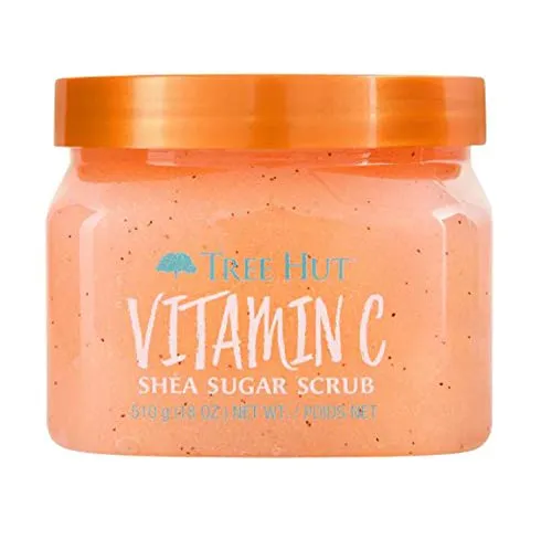 Tree Hut Vitamin C Shea Sugar Scrub And Body Lotion Set! Formulated With Certified Shea Butter, Vitamin C and Alpha Hydroxy Acid! That Leaves Skin Feeling Soft & Smooth! (Vitamin C Set)