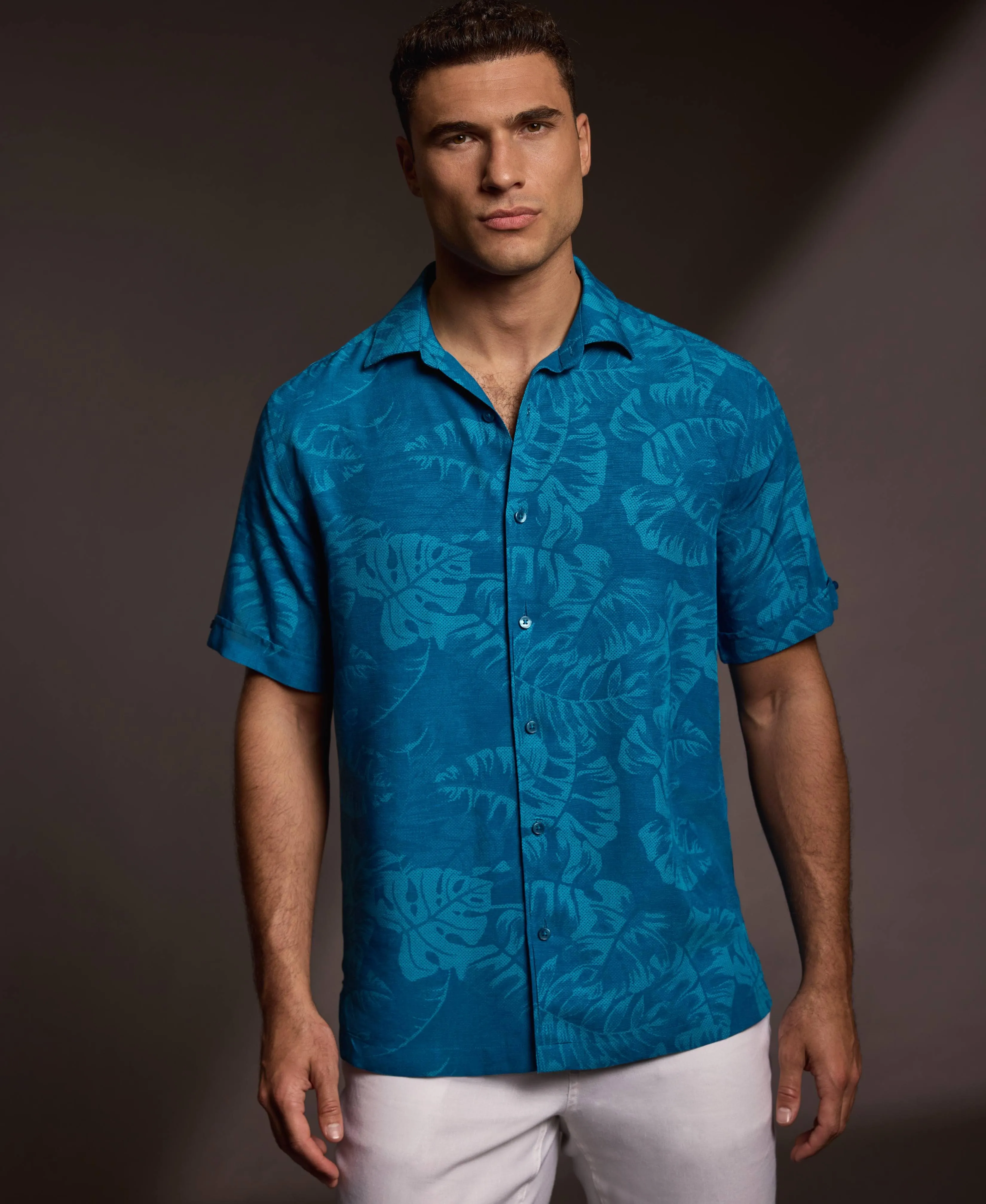 Tropical Leaves Print Shirt