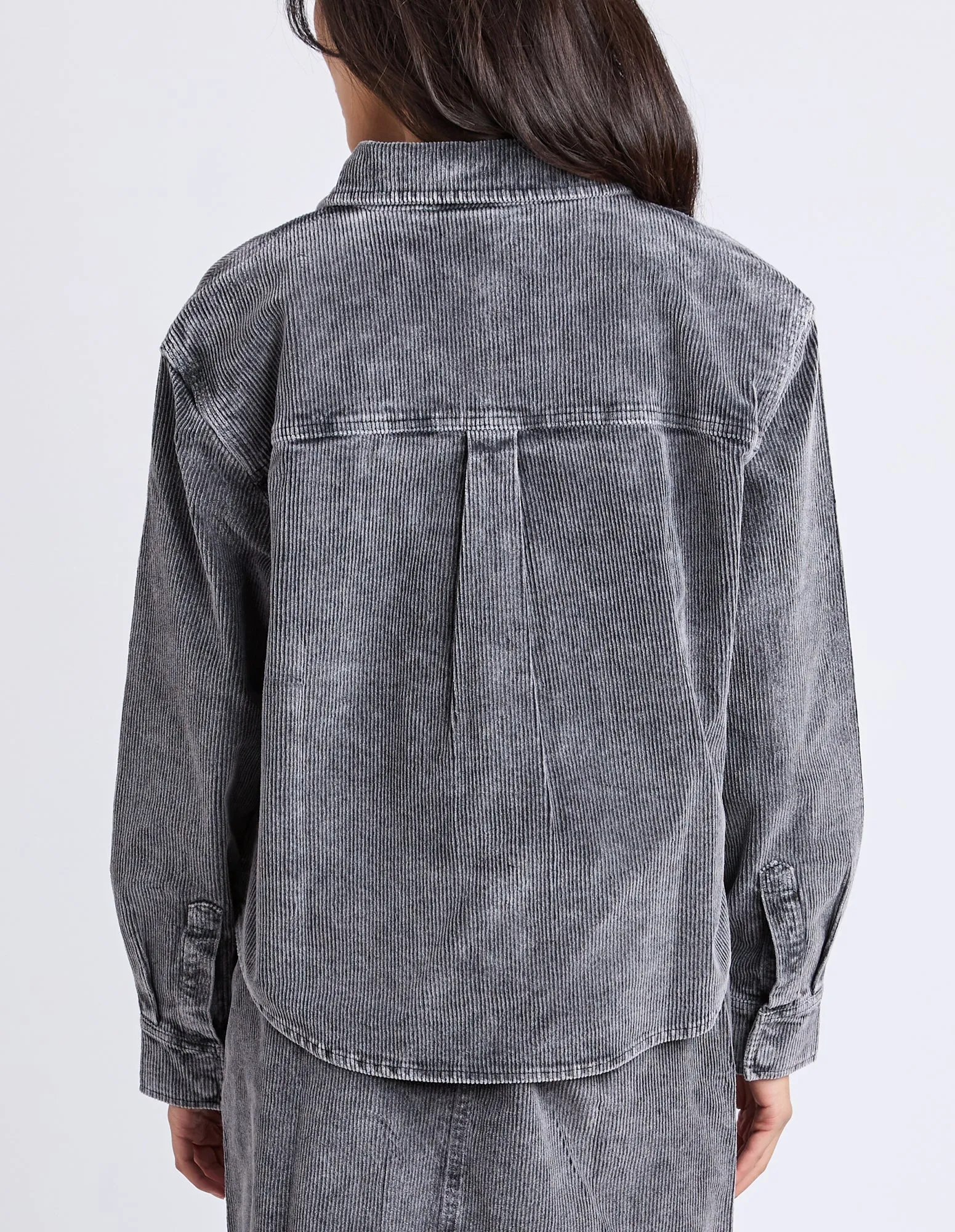 TULAROSE CORD SHIRT || WASHED BLACK