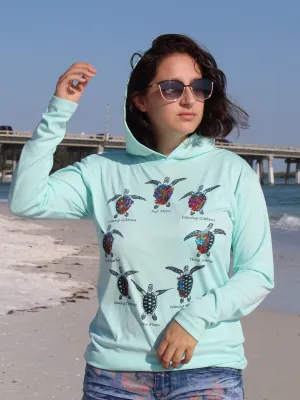 Turtle Moon Phases - UPF 50 Performance Hoodie