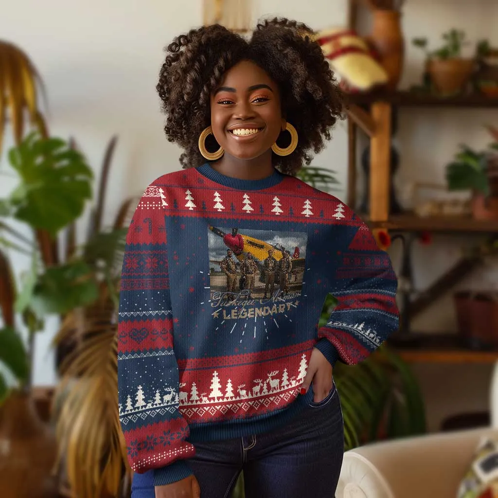 Tuskegee Airman Ugly Christmas Sweater Legendary US Pilots Black History TS09