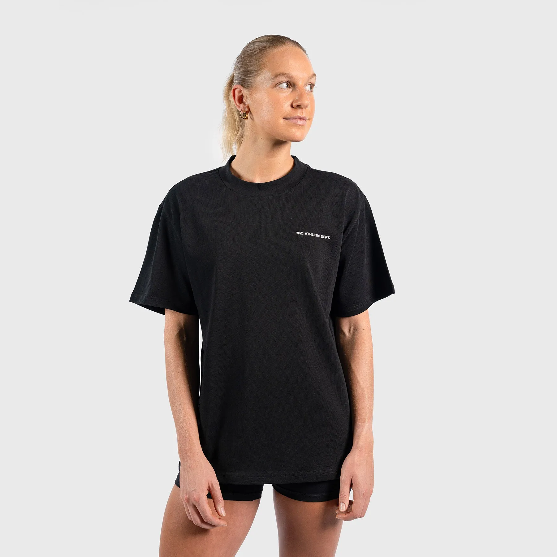 TWL - LIFESTYLE OVERSIZED T-SHIRT - FITNESS COLLECTION - ATHLETIC DEPT/BLACK