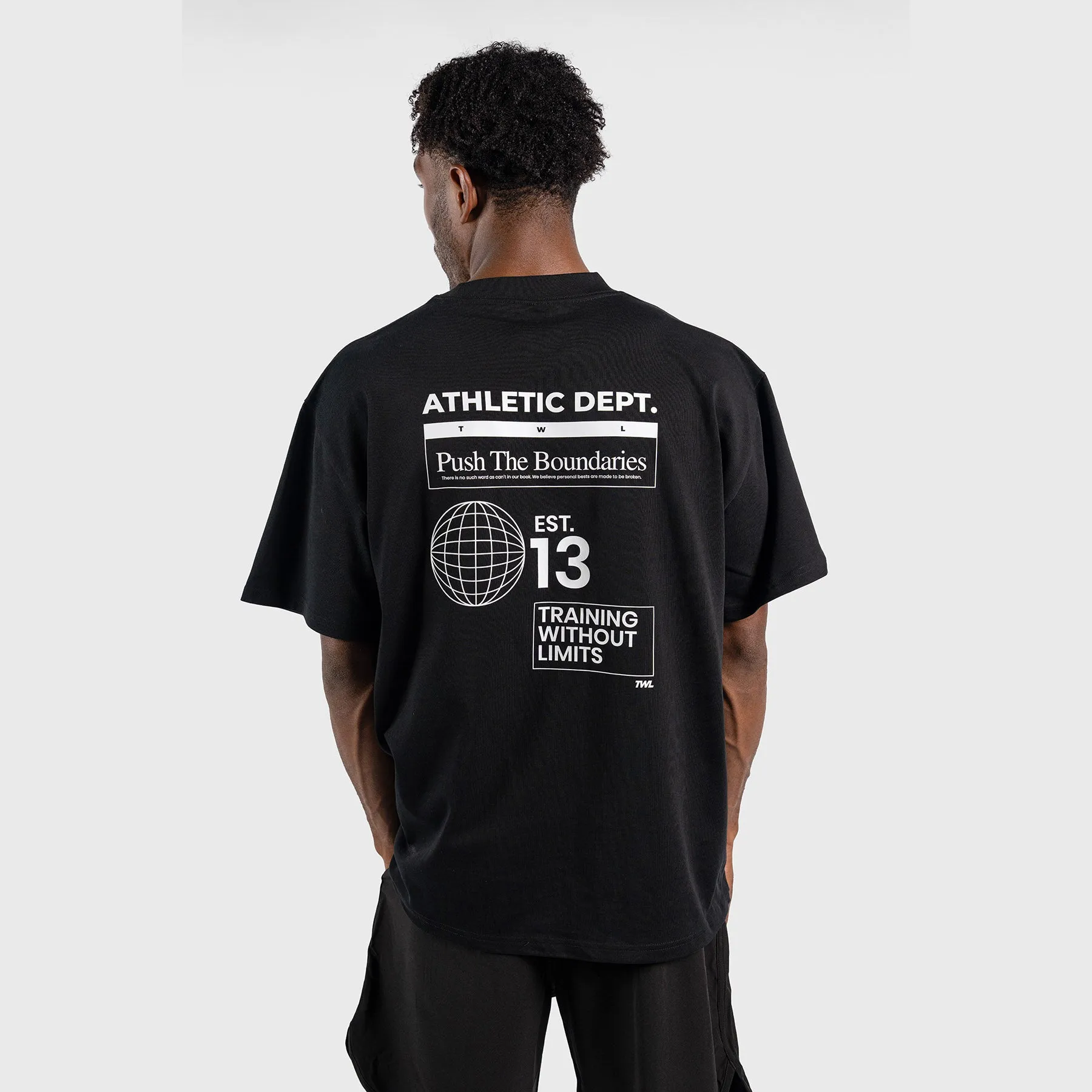 TWL - LIFESTYLE OVERSIZED T-SHIRT - FITNESS COLLECTION - ATHLETIC DEPT/BLACK