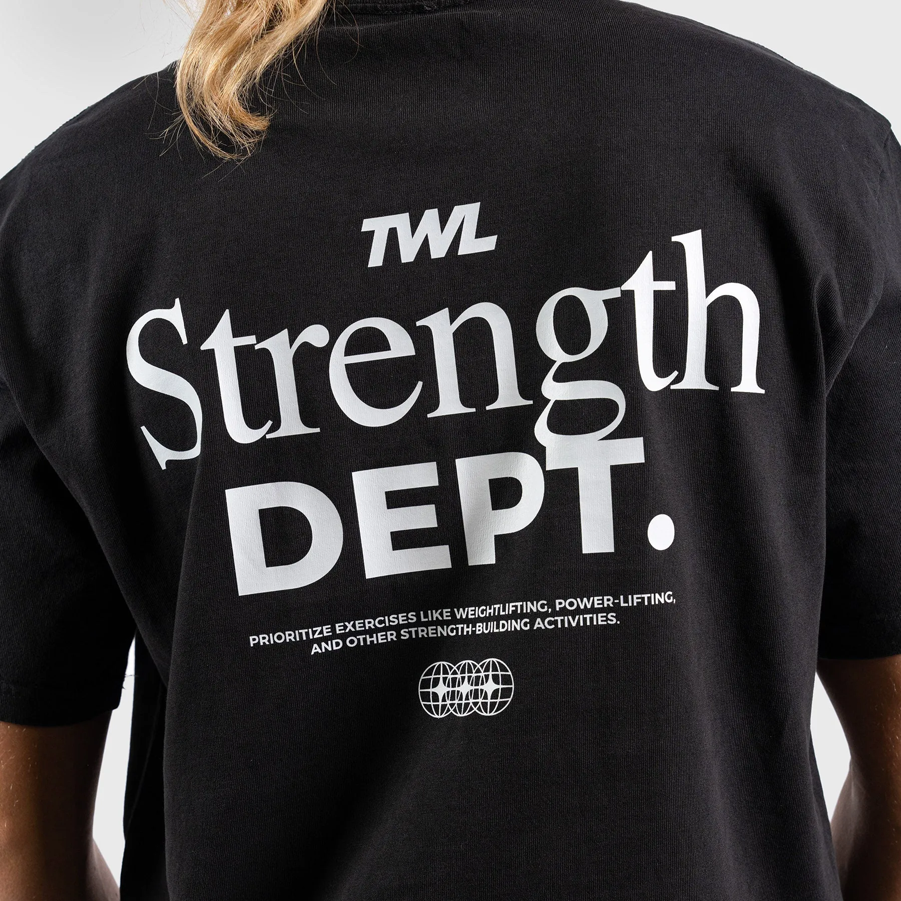 TWL - LIFESTYLE OVERSIZED T-SHIRT - FITNESS COLLECTION - STRENGTH DEPT/WASHED BLACK