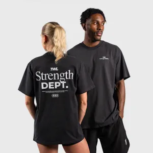 TWL - LIFESTYLE OVERSIZED T-SHIRT - FITNESS COLLECTION - STRENGTH DEPT/WASHED BLACK