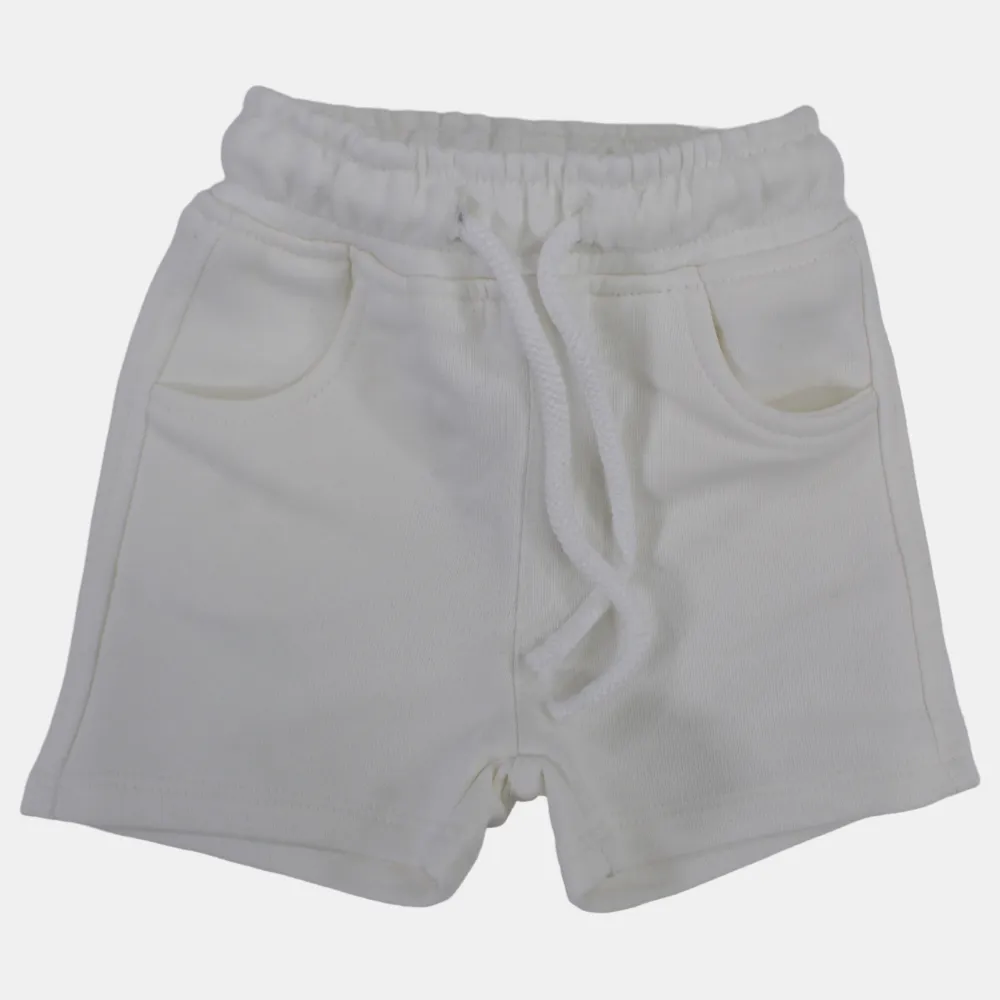 Unisex Baby Cotton Shorts – Offwhite