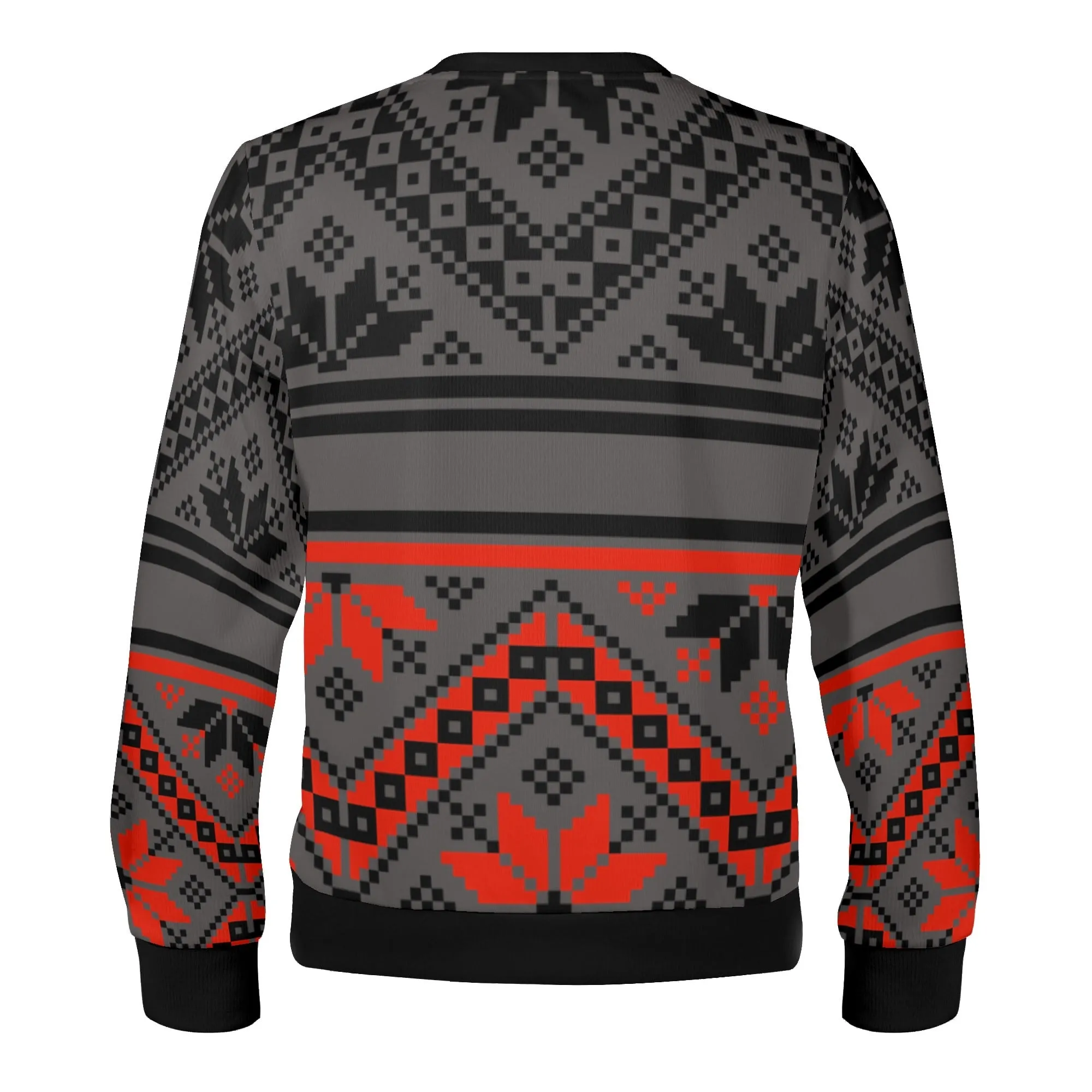 Unisex Goth Elf Printed Ugly Christmas Sweatshirt