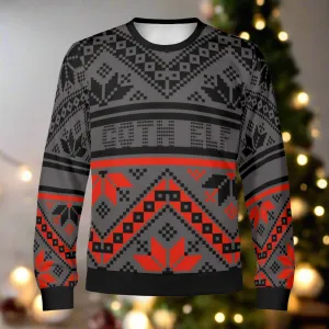 Unisex Goth Elf Printed Ugly Christmas Sweatshirt