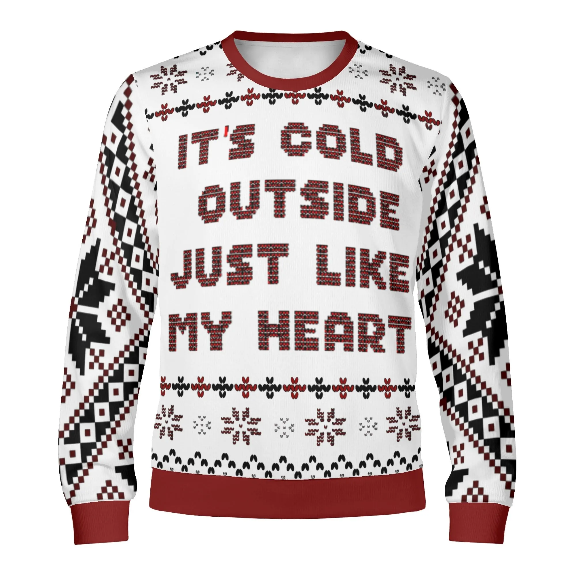 Unisex Gothic Its Cold Outside Typographical Art Ugly Christmas Sweatshirt