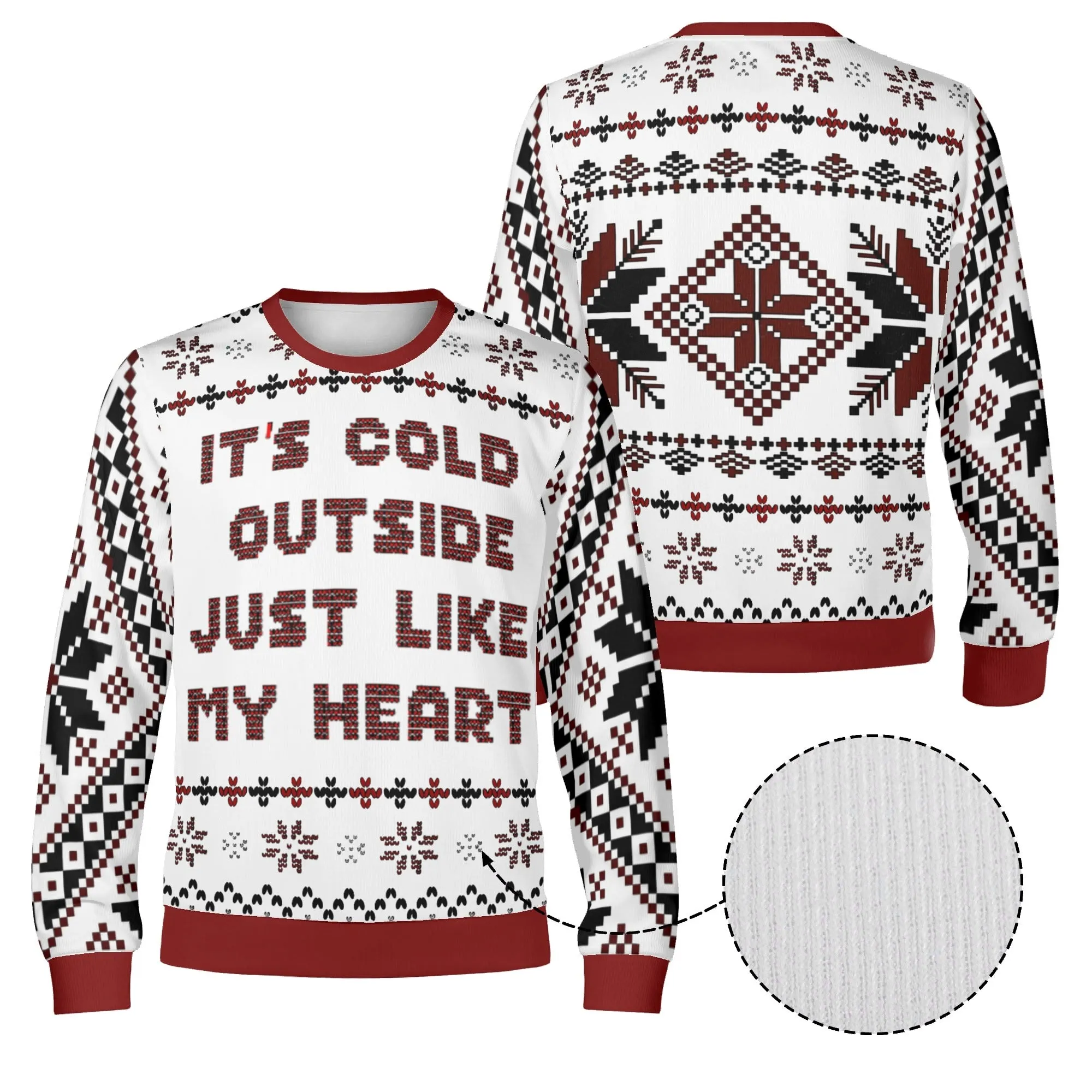 Unisex Gothic Its Cold Outside Typographical Art Ugly Christmas Sweatshirt